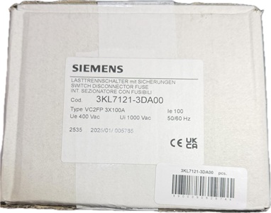Siemens 3KL7121-3DA00 Switch Disconnector Fuse